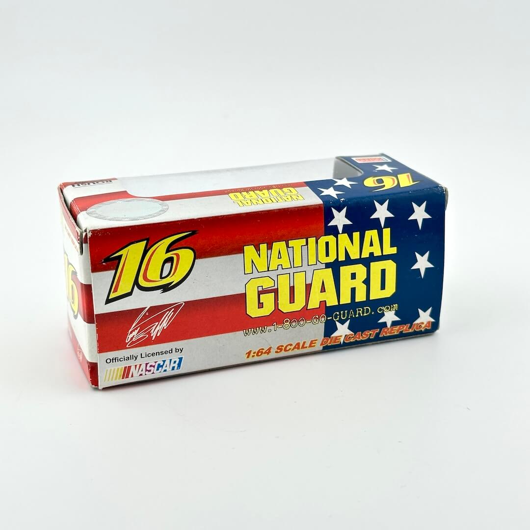 National Guard model car kit box with American flag design on a white background