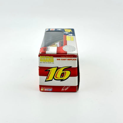 Boxed die-cast replica car with 'National Guard' and number '16' on a white background