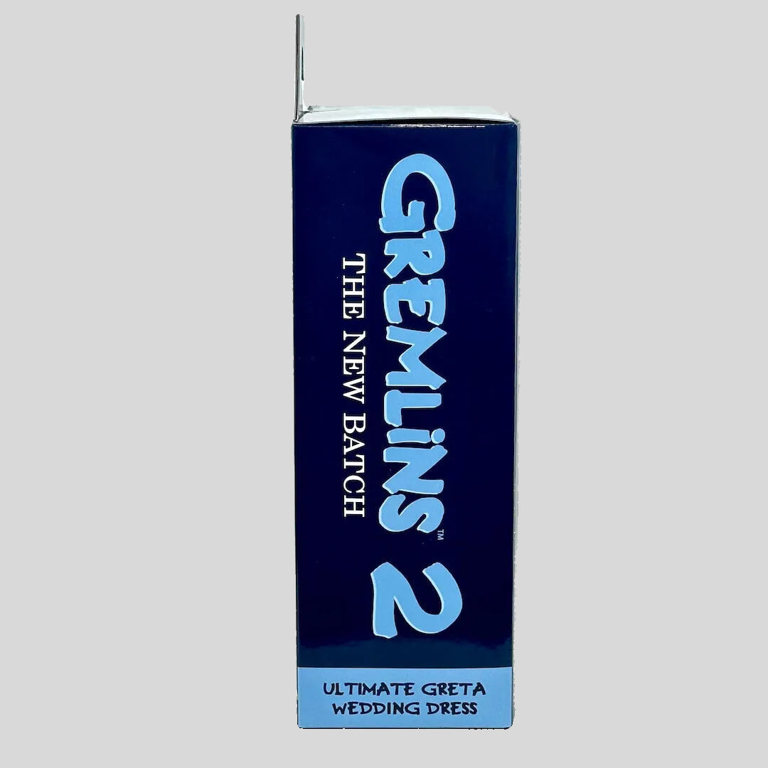 Blue box with 'Gremlins 2' branding on a white background