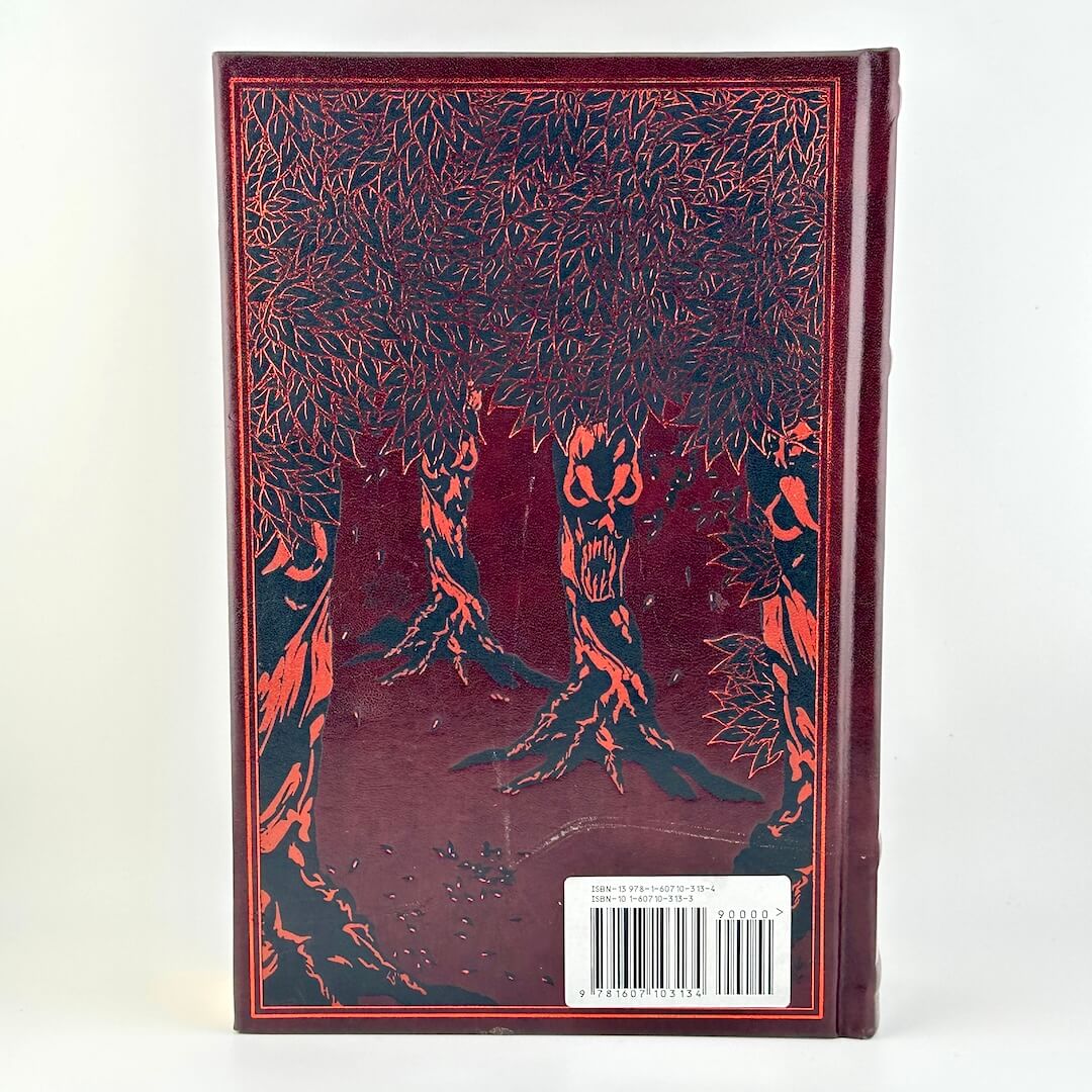 Book cover with tree design on a white background