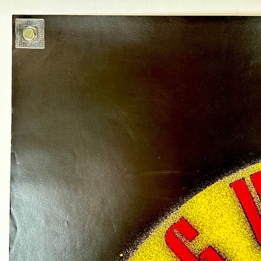 Top left corner of poster with some edge wear and light scratches. 