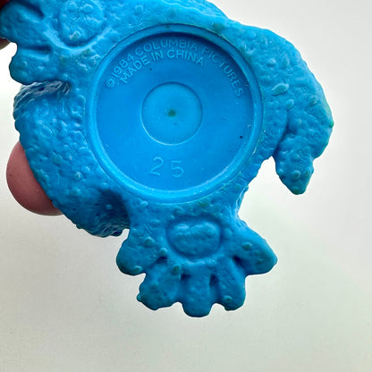 Blue textured object with 'Made in China' label on a white background