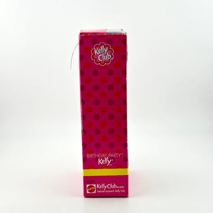 Pink polka dot box with 'Kelly Club' branding on a white background