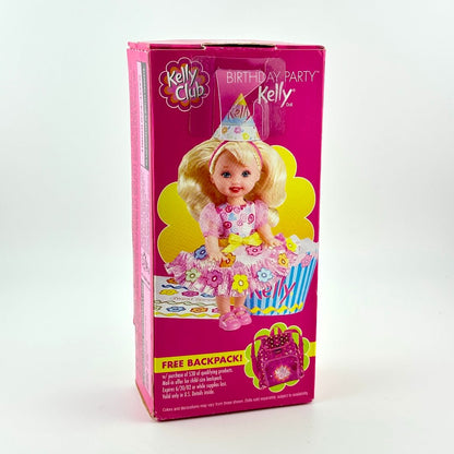 Box of a Kelly doll from the Kelly Club Birthday Party set on a white background