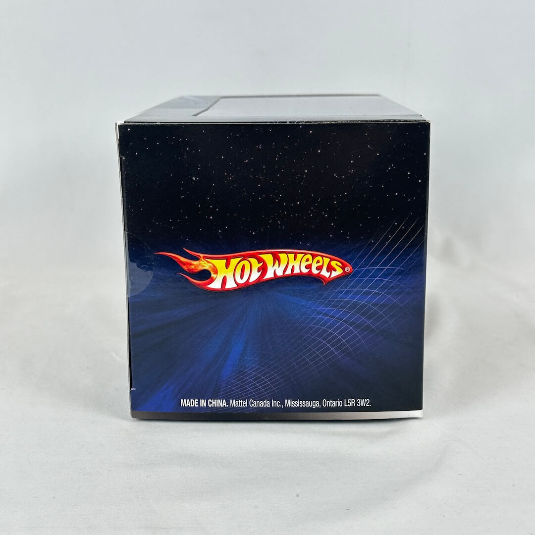 Hot Wheels packaging with a blue and black design on a white background