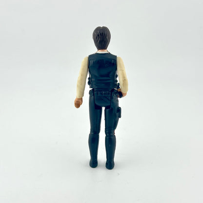 Action figure wearing a vest and pants on a white background