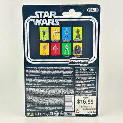 Back of Star Wars action figure packaging with images of other available figures and product information. 