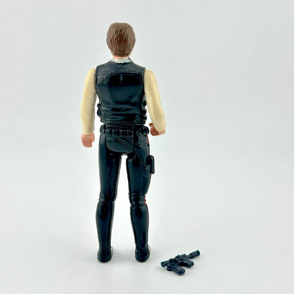 Action figure in a black vest and pants with a white background