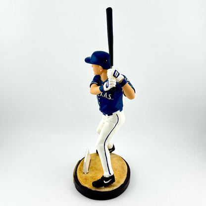 Baseball player figurine in a batting stance on a white background