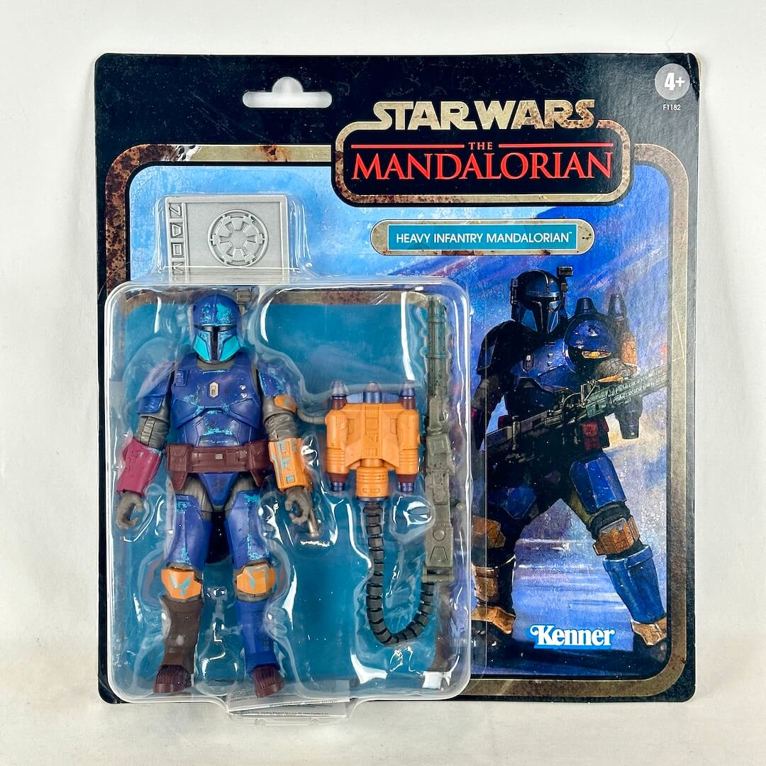 Star Wars The Mandalorian Heavy Infantry action figure in its original carded packaging.