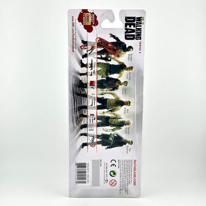 Packaged action figure from The Walking Dead Series 5, shown in its original hanging blister card packaging.