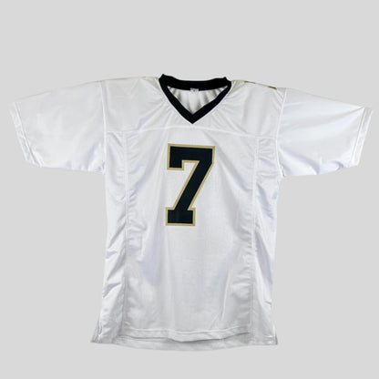 White sports jersey with black number 7 on a light gray background