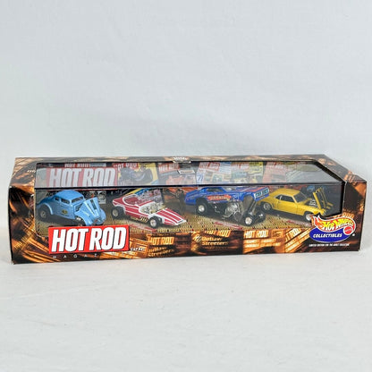 Hot Rods Collectibles toy car set in its original window box packaging, featuring four different die-cast cars.