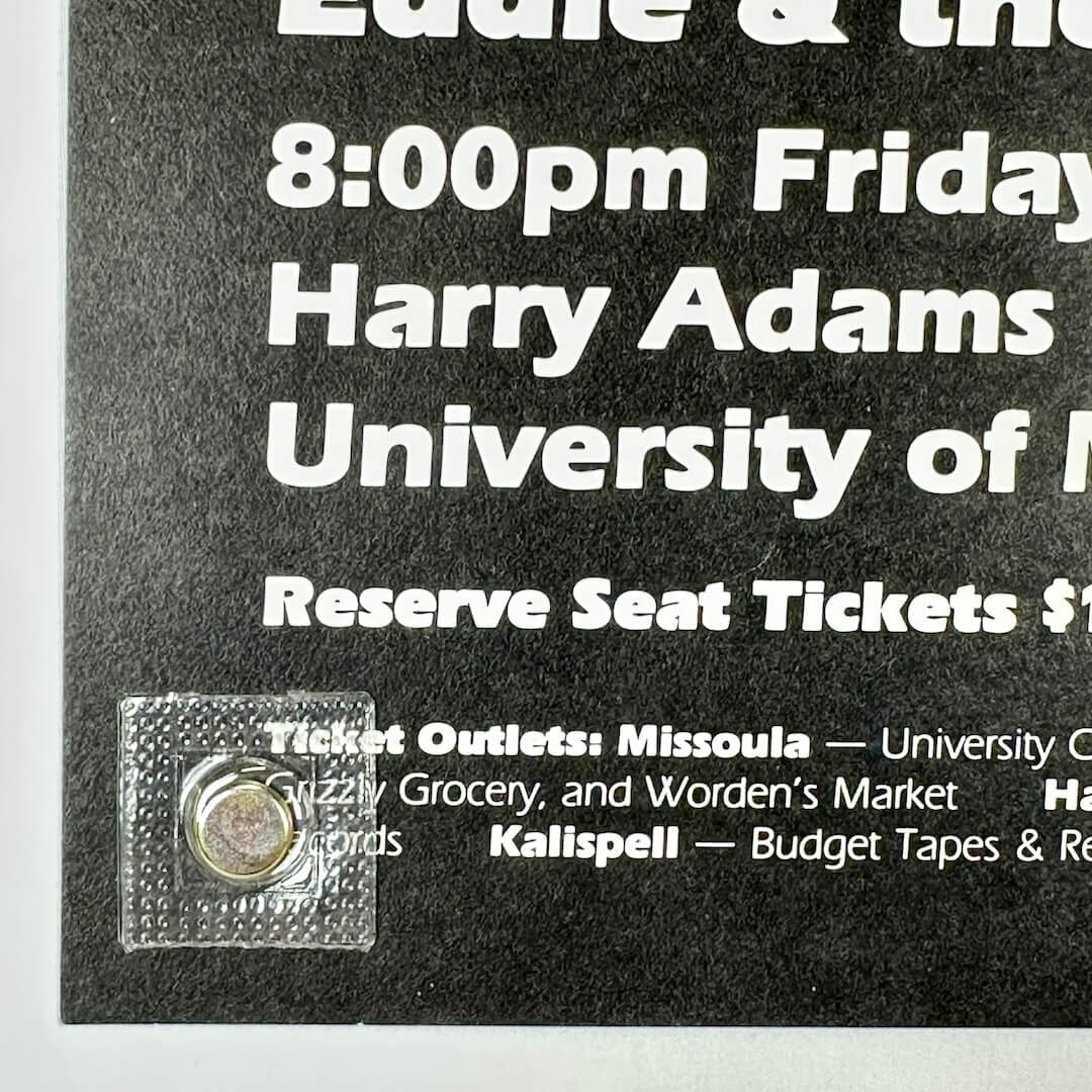 Bottom left corner of poster in near mint condition. 