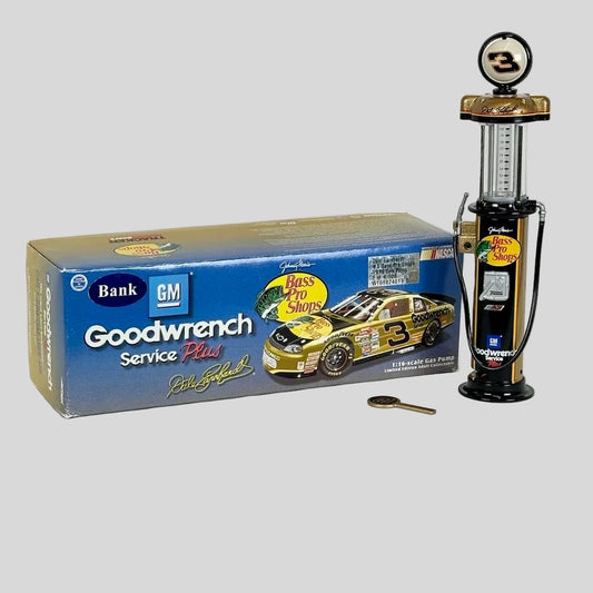 Goodwrench Service Plus box with a model car and pump on a white background