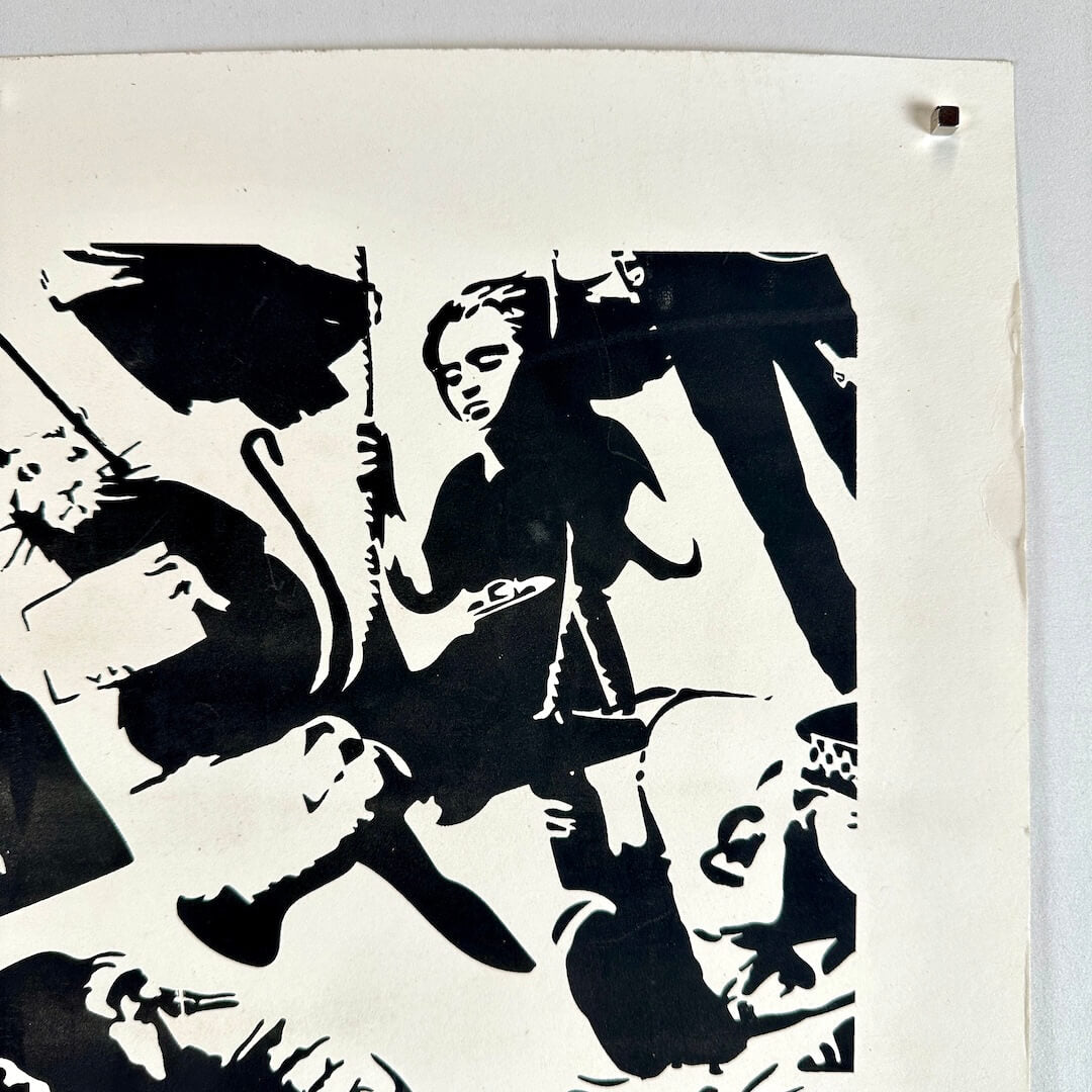 Top right corner of poster with wear to edges. 