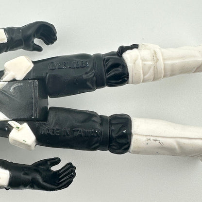 Close-up of back of figure's legs to show COO and copyright information. 