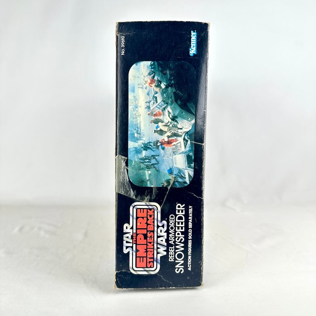 Vintage Star Wars Rebel Armored Snowspeeder toy in packaging on a white background