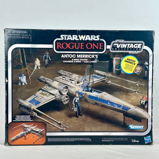 Star Wars Rogue One action figure set packaging with X-wing fighter and Antoc Merrick figure.