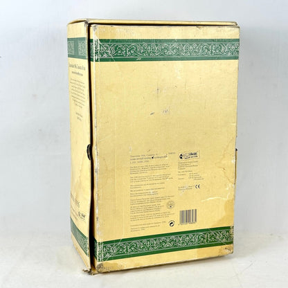 Back view of box to show wear and some water damage. 