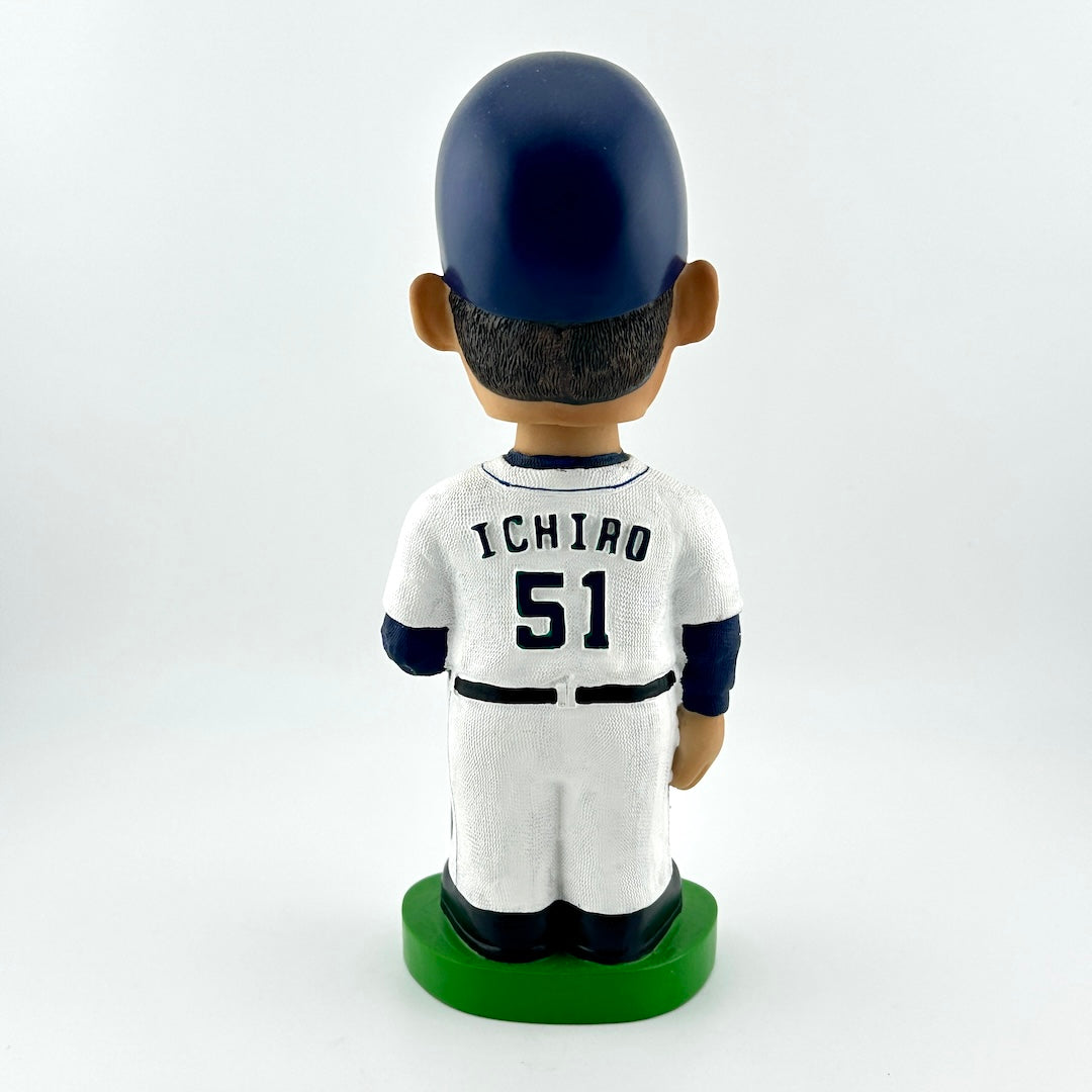 Bobblehead figure of a baseball player in a white uniform with 'Ichiro' and number '51' on a white background