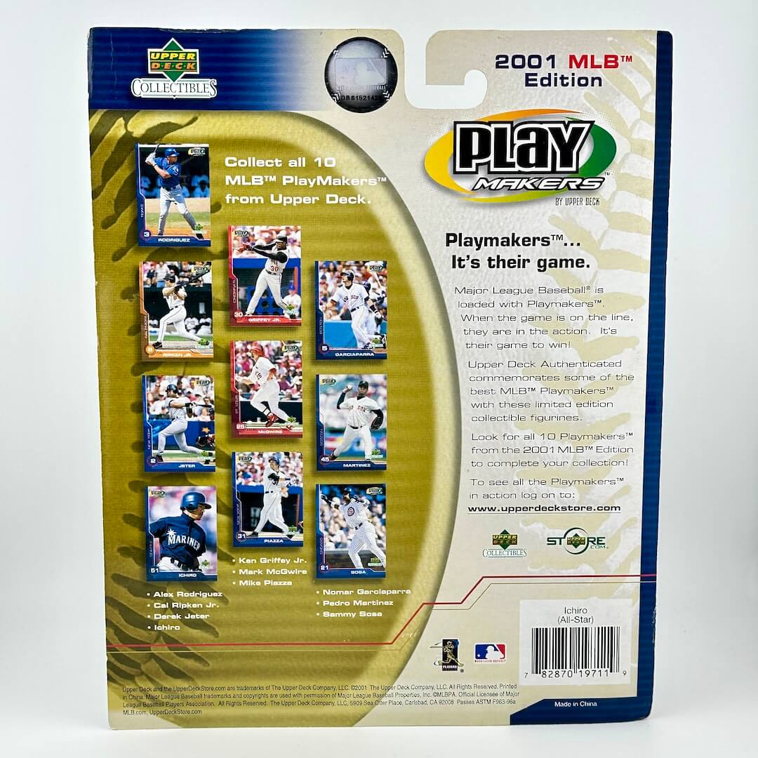Baseball trading card pack featuring 10 Playmakers from Upper Deck's 2001 MLB Edition.