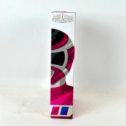 Side view of packaging with illustration of Pink Ranger under the Power Rangers logo. 