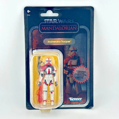 Star Wars action figure in its original blister packaging with metallic card back; figure in white and orange armor.