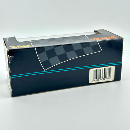 Product packaging box with a checkered design and barcode on a white background