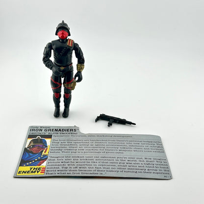 G.I. Joe action figure with character card against white background.