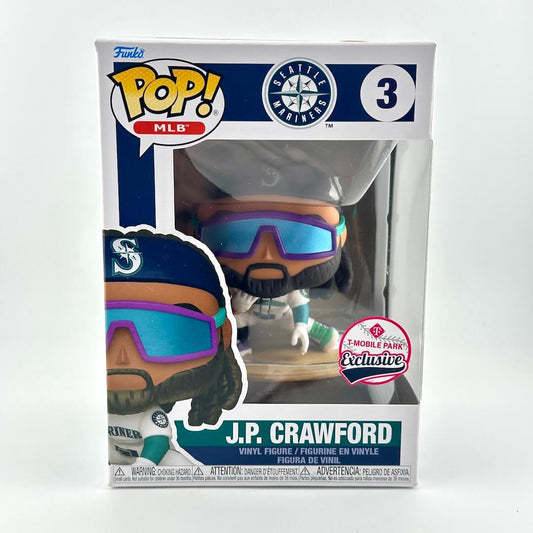 Funko Pop! vinyl figure packaging with J.P. Crawford on a white background