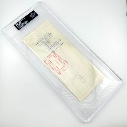 Vintage document in a clear protective case on a white background