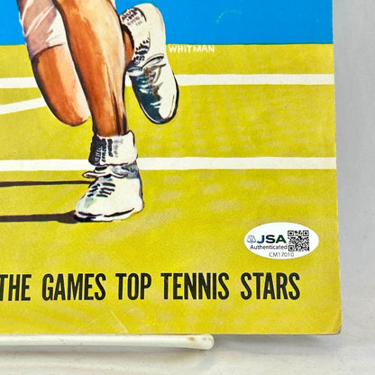 Bottom right corner of program with JSA authentication sticker. 