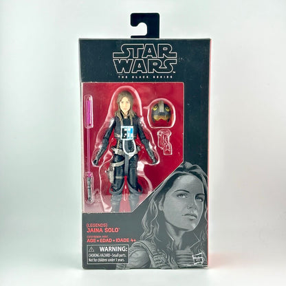 Star Wars The Black Series Jaina Solo action figure in its original window box packaging.