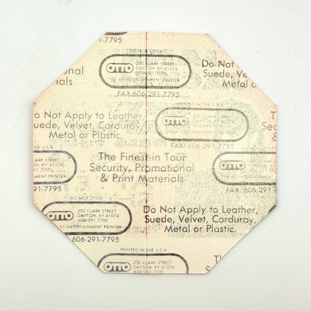 Backside of sticker to show intact backing and pristine condition. 