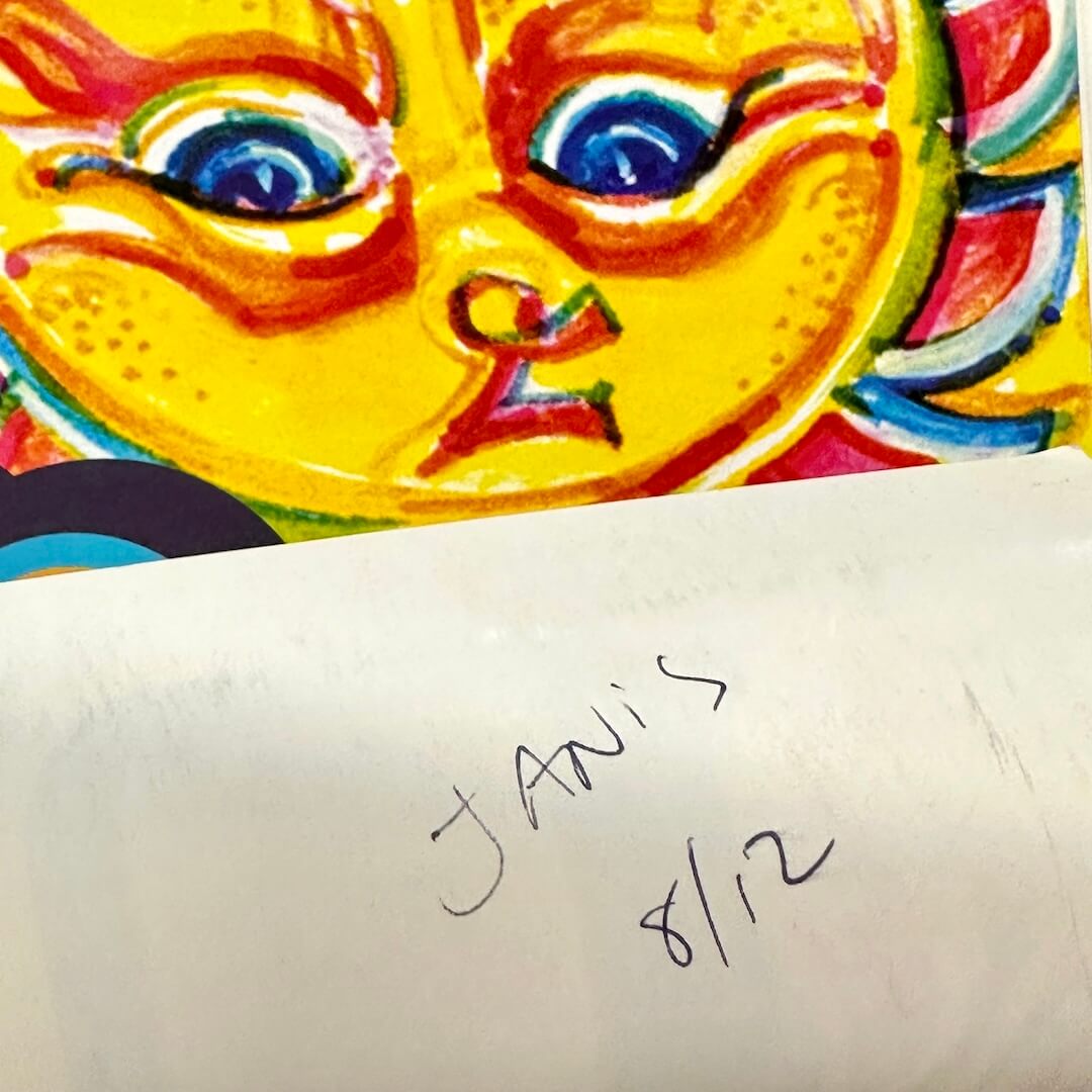 Top left corner rolled over to show pen note on reverse side. 