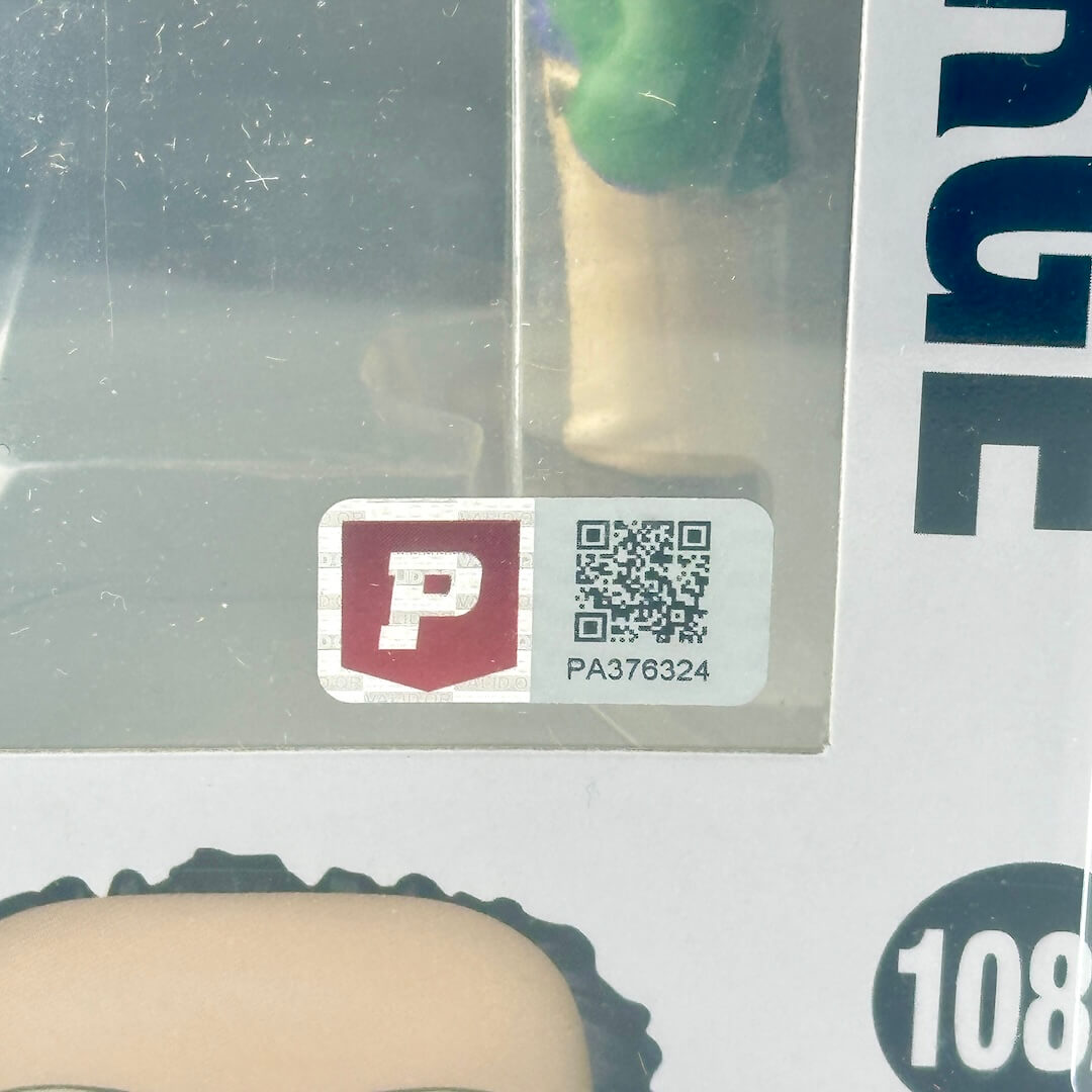 Product packaging with a QR code label and visible brand name.