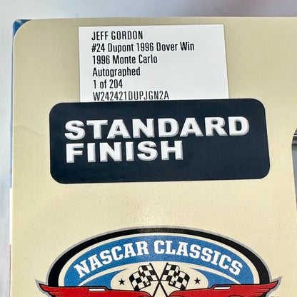 NASCAR Classics packaging with autographed note on a beige background