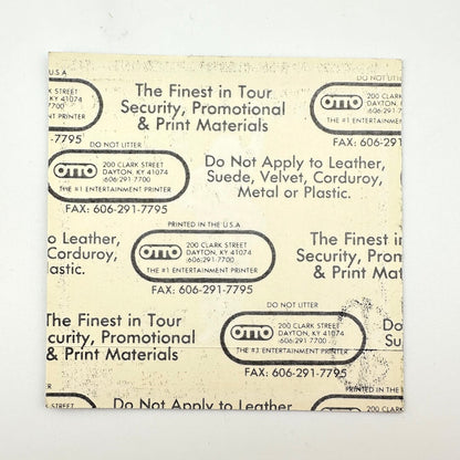 Backside of sticker to show intact backing and pristine condition. 