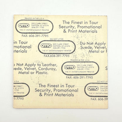 Backside of sticker to show intact backing and pristine condition. 
