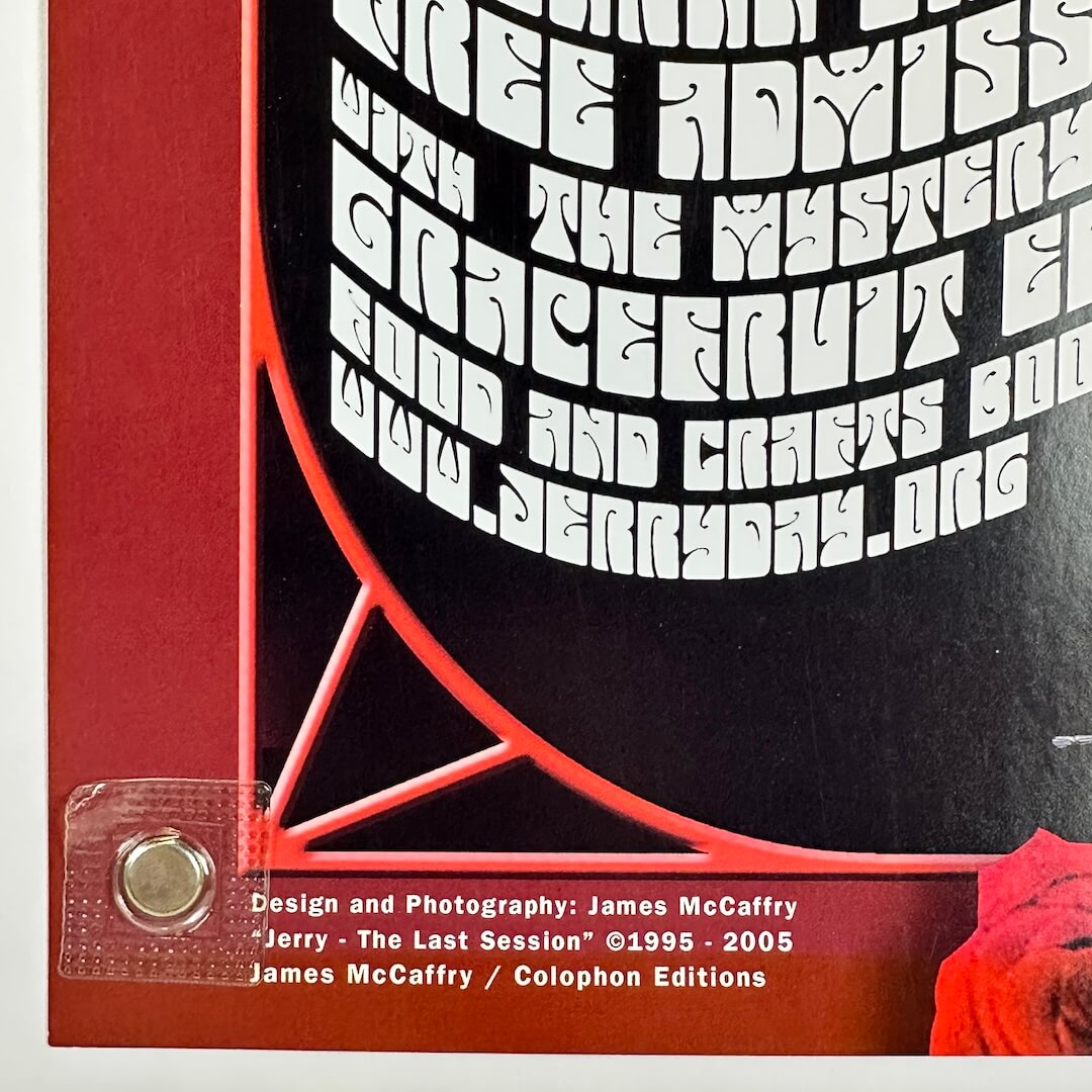 Bottom left corner of poster with no visible damage. 