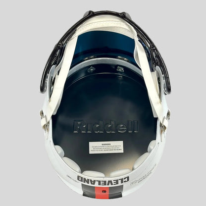 View of inside of helmet to show replica status. 