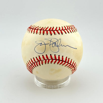 Baseball with autograph on a white background
