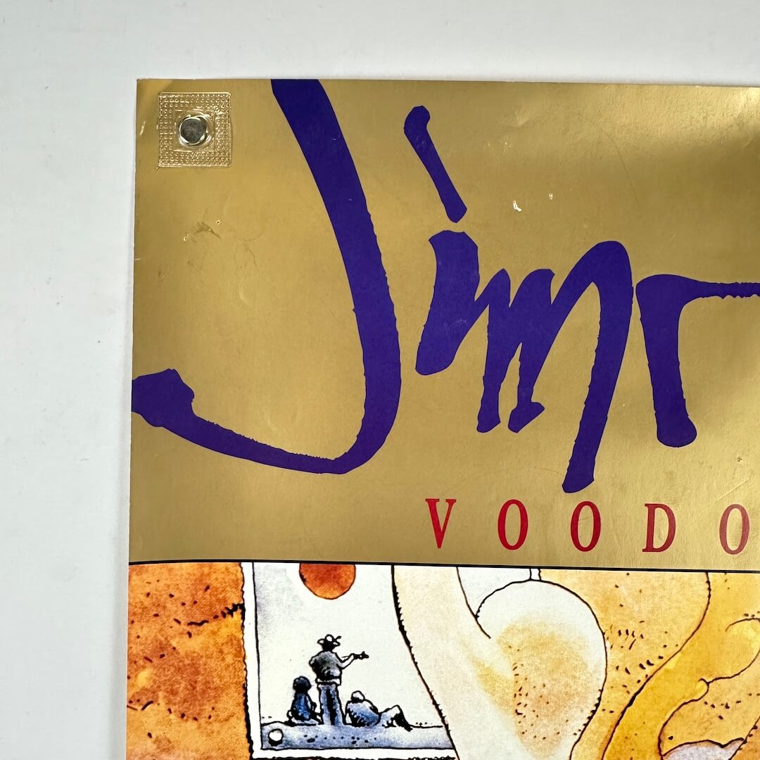 Top left corner of poster with minor ding to gold portion.