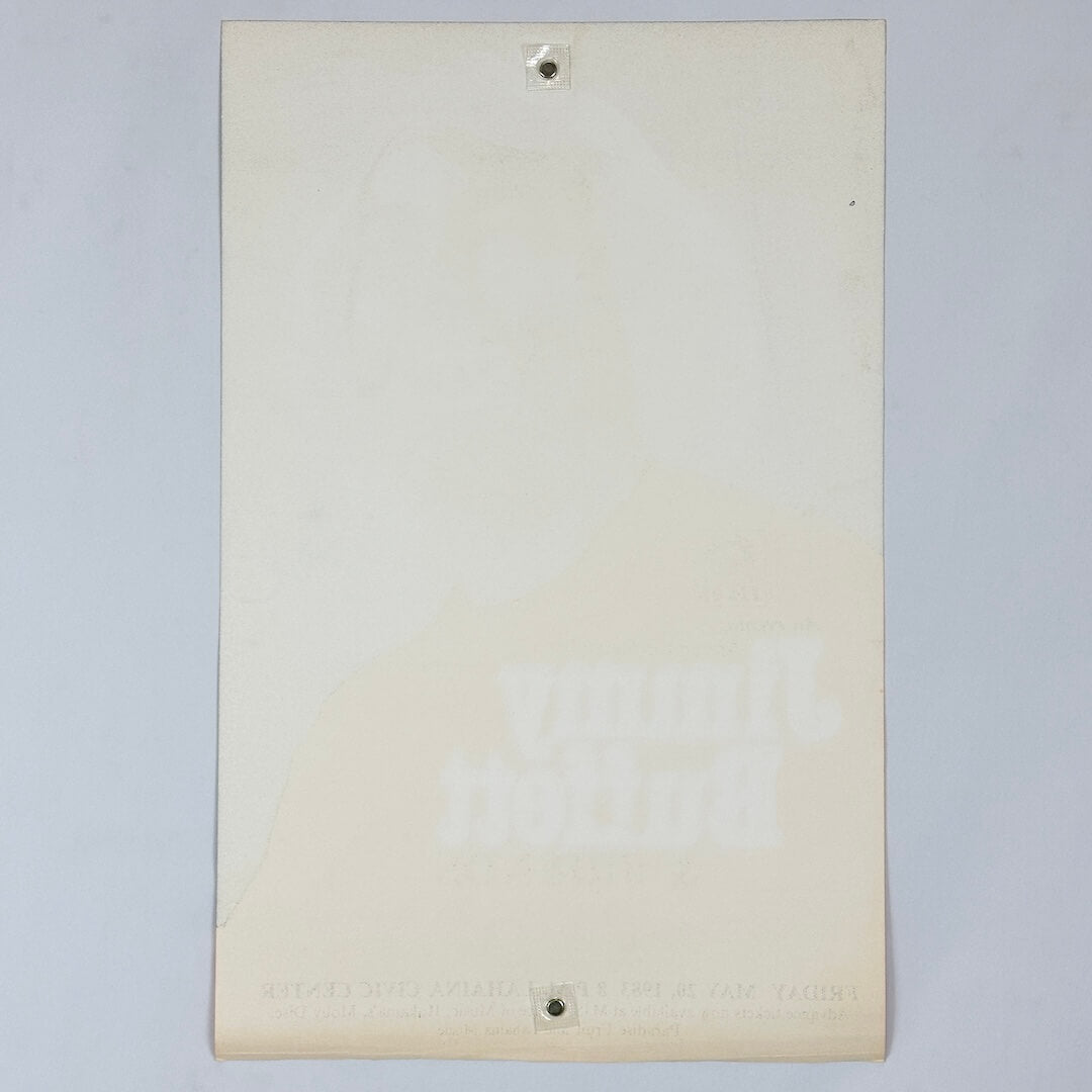 Backside of white poster with no visible damage. 