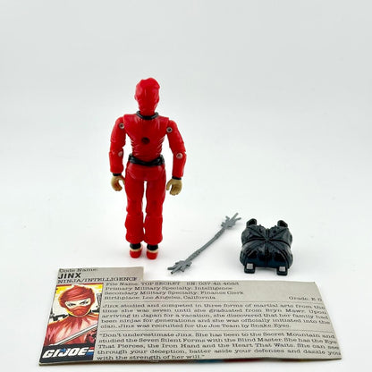 G.I. Joe ninja action figure with accessories and character card against white background.