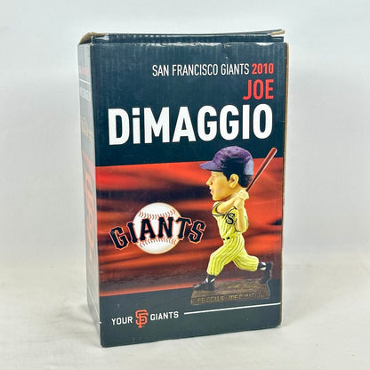 A boxed San Francisco Giants 2010 Joe DiMaggio collectible bobblehead.