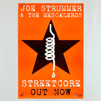 Orange promo poster with white text and black star at center with coil superimposed in white. 