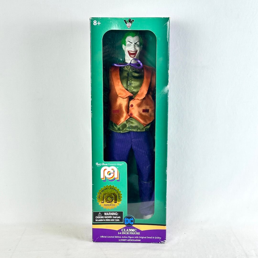 DC Comics Joker Classic Figure in its original green window box packaging.