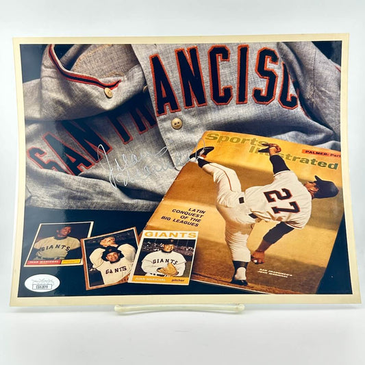 Photograph of memorabilia collage featuring signature of player, JSA authentication sticker in corner. 